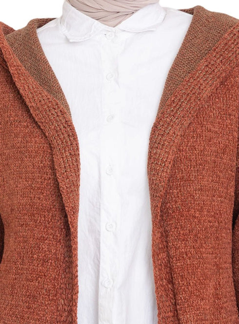 Rust Velvet Cardigan - Khotwh